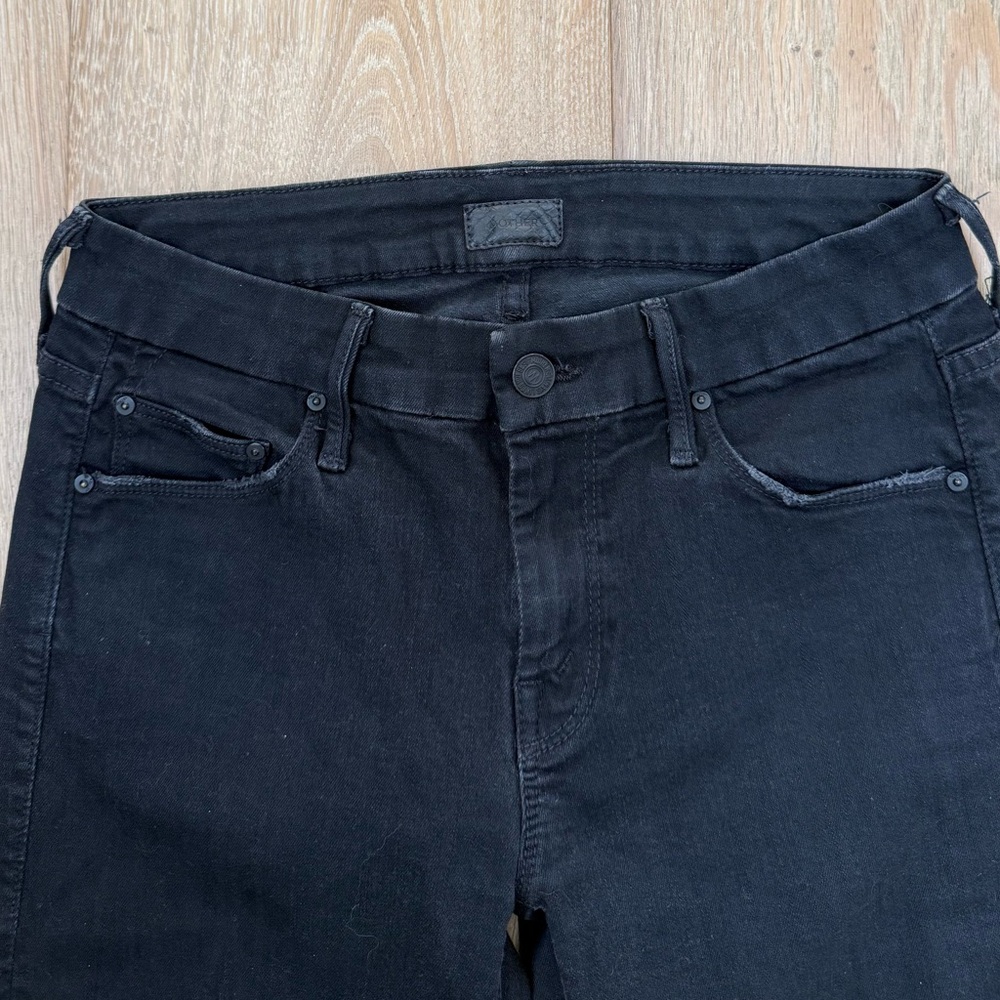 Mother Black Denim Jeans looker crop sz 26 not guilty
